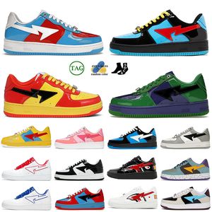 Sapatos casuais stas sk8 designer tênis esportes de luxo feminino mass stas sk8 patente couro preto caoms caoms azul color camufle