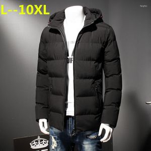 Männer Unten 10XL 8XL Männer Winter Jacke Mantel Mode Qualität Baumwolle Gepolstert Winddicht Dicke Warme Weiche Marke Kleidung Mit kapuze Männliche Parkas