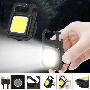 Small LED Flashlight COB Keychain USB Charging Light Emergency Lamps Strong Magnetic Repair Work Outdoor Camping Light accesory