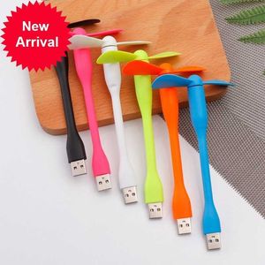 Ny Mini USB -fläkt Flexibel Bendable Fan för Power Bank Laptop PC AC Charger Portable Hand Fan för dator Summer Gadget