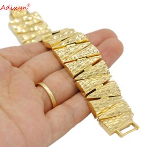 Bangle Adixyn Luxury Gold Color Dubai Chain Link Bracelets For Women Men African Ethiopian Bracelet Wedding Jewelry Party Gifts N101413