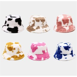 Stingy Brim Hats Classic Bekväma svarta vita kor Mönster Bucket Hat Autumn and Winter Plys varm Sun Travel Leisure Bas Dhgarden Dhmi3