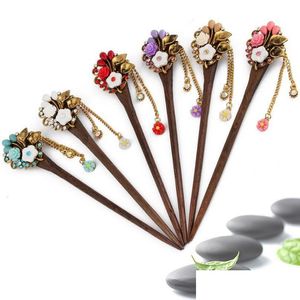 Hairpins Good Aaddadd Vintage Hairpin Headdress Classic Women Step Swing Tassel Chicken Wing Wood Fz012 Mix Order 20 Pieces A Lot Dr Dhns6