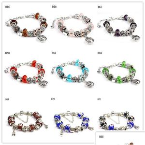 Beaded Hollow Lettering Tibetan Sier Glass Beads Charm Bracelet Brand Womens Diy European 6 Pieces A Lot Mixed Style Gtpdb7 Drop Del Dhac0