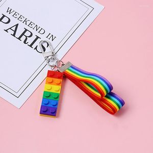 Chaves de chaves arco -íris Brick Key Chain Acessórios para mulheres e homens LGBT Gay Lesbian Collar Punk Pride Keyring Gifts