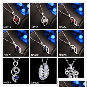 Pendant Necklaces Arrival Fashion Womens Gemstone 925 Sier Plated 10 Pieces Mixed Style Wholesale Sterling Drop Delivery Jewelry Pend Dhwhg