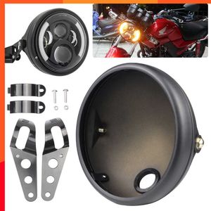 Yeni 7 inç Retro Modifiye Motosiklet LED Far Mahallesi Kova Kovası Far Far Kabuk Kovası Kova Kabuğu Trim Tutucusu