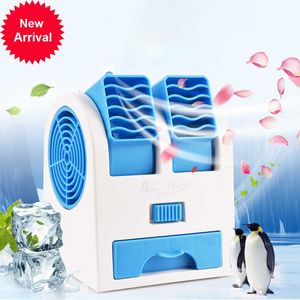 Ny USB Mini Air Conditioner Portable Personal Cooling Fan Double Air Outlet Summer Desktop Air Cooler Fan