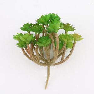 Decorative Flowers 24 Head Green Artificial Succulent Plants Home El Wedding Party Wall Flower Arrangement Bonsai Fake