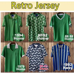 1972 Kuzey İrlanda Futbol Formaları Retro Mens Milli Takım Evi Gri Beyaz Away Futbol Gömlek Kısa Kollu Üniformalar 86 88 90 91 92 93 Retro Futbol Gömlek