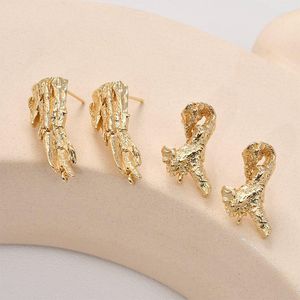 Stud Earrings 2PCS Rock Shape Ear Studs For Women Gold Plated Charms Jewelry Making DIY Brass Accessories Designer