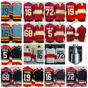 2023 Stanley Cup Final 16 Aleksander Barkov Hockey Jerseys Reverse Retro 5 Aaron Ekblad 19 Matthew Tkachuk 72 Sergei Bobrovsky 68 Jaromir Jagr Home Stitched Shirts