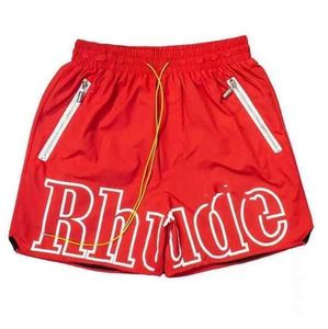 Rhude Mens Mesh Shorts Модные мужчины Женщины повседневные отражающие скейтборд хип-хоп-пляж карман высококачественный белая граница короткие черно-голубое зеленый размер азиатов S-xl 3 265Z