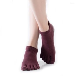 Spor Socks 2023 Kadın Nefes Alabilir Pilates Anti-Slip Beş Ayak Toe Yoga Hızlı Dry Pamuklu Bayanlar Bale Dans Elastikiyeti Fitness