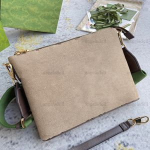 10A Mirror Quality Designers Jumbo Letters Bag 31cm Luxury Messengers Canvasväskor för män Brunt läderhandväska Crossbody axelremsväska med låda