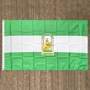 Banner Flags xvggdg bayrağı andusia bayrağı İspanya eyalet bayrağı 150x90cm banner 100d polyester pirinç gromets özel bayrak g230524