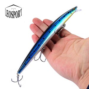 Iscas de iscas que vendem 1pcs 18cm 24g Big Long Fish Fish Minnow Sea Fishing Lure Bait 3d Eyes Ganchos fortes iscas para 230523