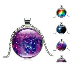 Pendant Necklaces High Quality Jewelry Galaxy Star Time Gemstone Necklace Sier Glass Wfn568 With Chain Mix Order 20 Pieces A Lot Dro Dhasq