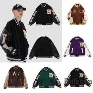 New Arrival Unisex Casual Designer Coats Mens And Womens Baseball Jackets Varsity Spring Winter Streetwear Fashion Loose Splicing Threaded Cuffs Coat