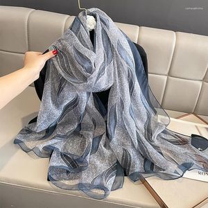 Scarves 135x190CM Women Luxury Soft Yarn Silk Scarf Shawl Summer Sunscreen Beach Towel Female Decoration