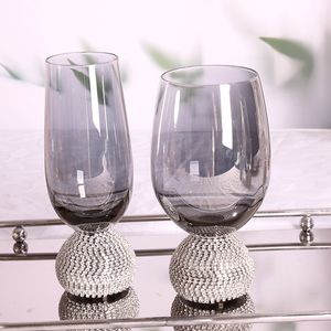 Garrafas de água Creative Diamond Fat Belly Cup Decorado Whisky Wine Glass Red Cocktail Bar Home Ware Gift 230523