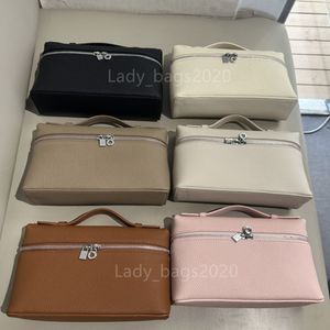 حقيبة Loro Box Box Bag Women L19 LP مصمم كيس مكياج مكياج النعمة الأصلي القماشية النعض