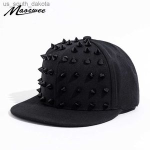 Boll Caps Unisex Punk Hedgehog Hat Personlighet Jazz Snapback Spike Studded Rivet Spiky Baseball Cap för Hip Hop Rock Dance Bons pappa Hattar L230523