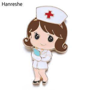 Hanreshe Cute Cartoon Medical Staff Human Shape Broach Pin Medicine Enamel Pins for Doctor Nurse Lapel Badge Akcesoria biżuterii