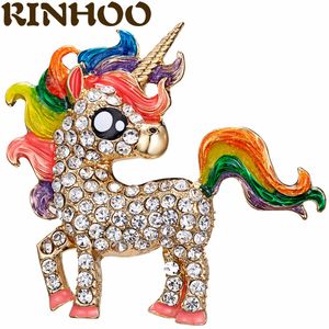 Spilla a cavallo colorato per le donne Cappotto di moda in zircone con strass Spilla da donna Spilla a forma di unicorno carino Pin Gioielli di alta qualità