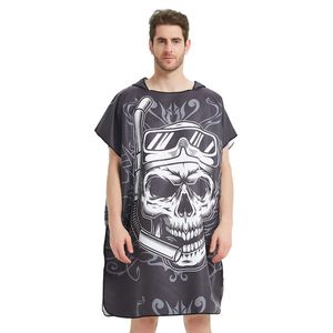 LISM Schwarzes Graffiti-Handtuch für Damen und Herren, Bademantel/Wickelmantel, Badetuch, Outdoor-Strandtuch mit Kapuze, Poncho, Bademantel, Badeanzug