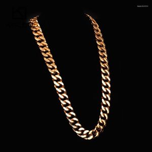 Chains Men's 70cm Chunky Stainless Chain 440g Gold Necklace Dubai Link Steel Accessories Long Color Cuban Heavy
