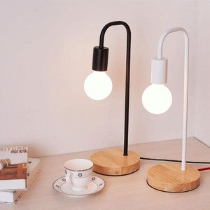 Table Lamps Nordic Modern Wood Desk Lights Wooden Bedside For Living Room Simple Light Fixtures ForRoom Decor On Off Switch