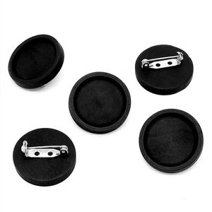 10 pz bianco nero cabochon in legno spilla base fit 25mm lunetta rotonda vassoio spille in acciaio inox pin backs per la creazione di gioielli fai da te