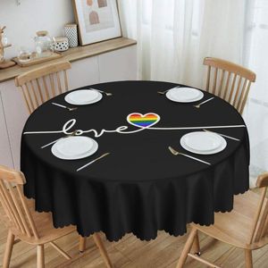 Table Cloth Round LGBT Waterproof Tablecloth 60 Inch Cover For Kitchen Dinning