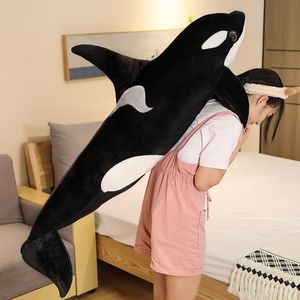 Cute soft touch plush dolls 50/75cm simulation killer whale toys kids girls baby gift black and white stuffed cotton sleep pillow orcinus orca fish doll shark ba48 C23