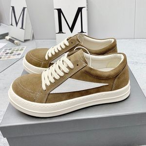 With Box 2024 New Low Top Brown Black Leather Thick Sole Elevated Board Designer Mens And Womens Couple Shoes Sizes 35-48 +Box 3865