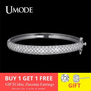 Bangle Umode News Luxurious Party Jewelry 3 Color 129 PCS 0,03CT CZ Simulerat kubiskt Zirco Stone Pave Bangle -armband för kvinnor UB0039C