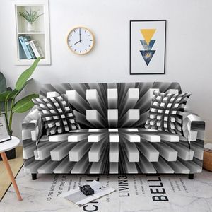 Tampas de cadeira 3D Sofá Slipcover Elastic para sala de estar Abstract Couch Cover L Shape Canto 1/2/3/4 Seaters