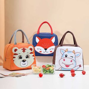 Backpacking Packs Cartoon Lunch Cute Portable Isolated Hot Bento Box Picnic Supplies Bag Fresh Cooler Handbag P230524