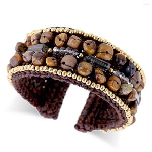 Link bransolety bohemia ręcznie robione tkające z koralikami Oczy Kamienie Kamienie Bransoletka Modna Boguczka dla dziewcząt Kobiety