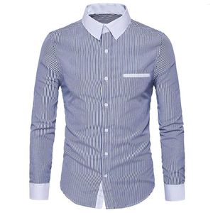 Camisas casuais masculinas masculas colo colo tee de beisebol masculino e inverno listrado contraste de lapela de lapela grande para homens