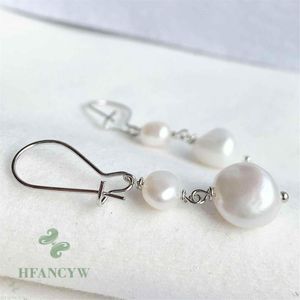 Dangle Earrings 11-12mm Natural Baroque Freshwater Pearl Cultured Jewelry Classic Party Wedding Real Light Women Fashion