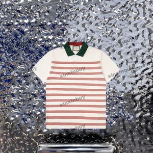 Xinxinbuy Men Designer Tee T Shirt 23SS Stripe Jacquard Letter Embroidery半袖コットン女性ブラックホワイトS-2xl