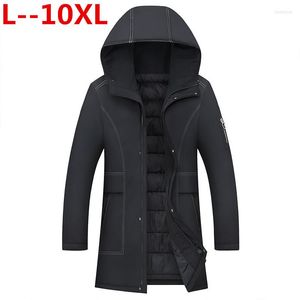 Men's Down Plus 10xl 9xl 8xl 6xl Long Warm Winter Jacket Men Men Round Round Male Cotton Casal Casaco de Autumn Quality Parkas preto