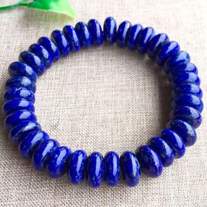 Bangle Natural Blue Lapis Lazuli Elips Kamienna Bransoletka Crafts Koraliki 9/12 mm mężczyzn biżuterii