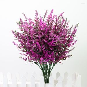 Dekorativa blommor 34 cm konstgjorda för dekoration plast lavender falska växter bröllop hem trädgård dekor brud bukett pografi rekvisita