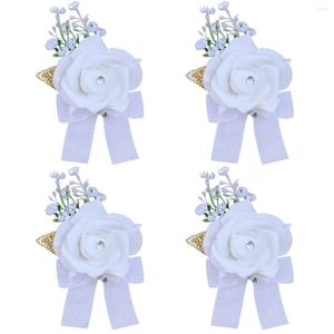 Fiori decorativi 4 pezzi Cinturino da donna Foglia d'oro PE Fiore artificiale Fatto a mano Sposa Damigella d'onore Corpetto da polso Forniture di nozze XH0718