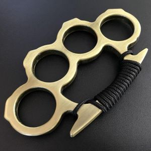 Silver Black Metal Knuckle Duster Four Finger Self Defense Clasp Safety Men and Women Bracelet Fitness EDC Pocket Tool