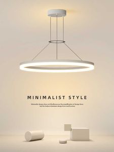 Kolye lambaları Modern minimalist LED kolye lambası oturma odası yatak odası yemek mutfak siyah yüzük asılı tavan avize aydınlatma fikstürü g230524