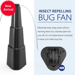 Novo ventilador elétrico mini portátil para repelente de mosca de mesa externa de mesa use holográfico lâmina repelente de mosca fã portátil portátil